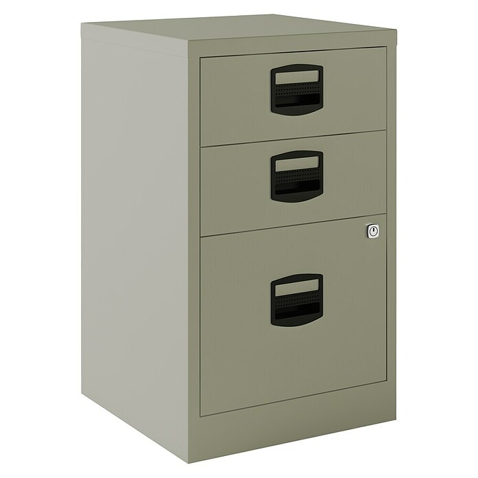 Bisley Home Cajonera PFA con cajón personal (L x An x Al: 40 x 41 x 67 cm, Número de cajones: 3 ud., Acero, Gris) | BAUHAUS