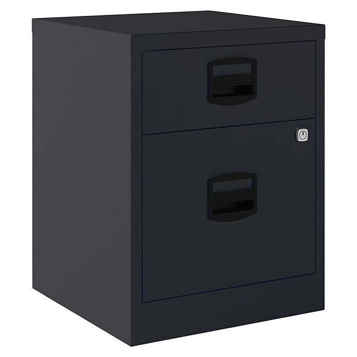 Bisley Home Cajonera con ruedas PFA (L x An x Al: 41 x 40 x 52,9 cm, Número de cajones: 2 ud., Acero, Antracita) | BAUHAUS