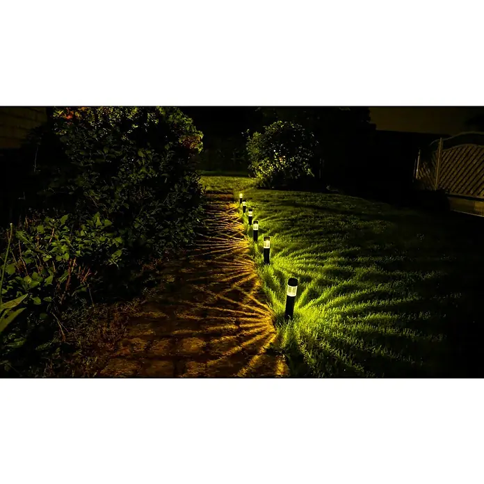 BAUHAUS Solarleuchten-Set MiniEin-/Ausschalter, LED, Leuchtdauer: 6 h - 8 h, 6 Stk., Lichtfarbe: Warmweiß, Anthrazit - Stimmungsaufnahme