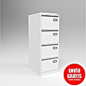 Bisley Archivador PSF (L x An x Al: 62 x 47 x 132 cm, Número de cajones: 4 ud., Blanco, Completamente montado) | BAUHAUS