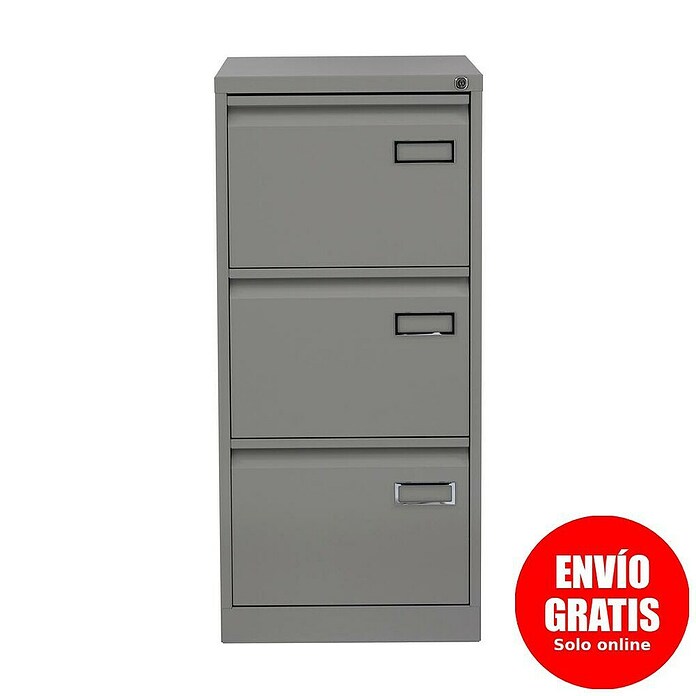 Bisley Archivador PSF (L x An x Al: 62 x 47 x 101 cm, Número de cajones: 3 ud., Gris, Completamente montado) | BAUHAUS