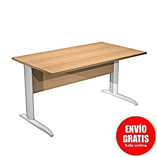 ArtExport Presto Mesa de escritorio (L x An x Al: 80 x 140 x 74 cm, Haya, Pata de metal gris)