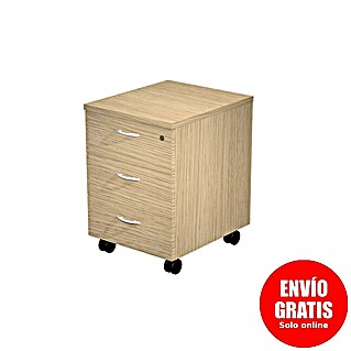 ArtExport Presto Cajonera con ruedas Venere (L x An x Al: 52 x 43 x 59,5 cm, Roble, Número de cajones: 3 ud.)