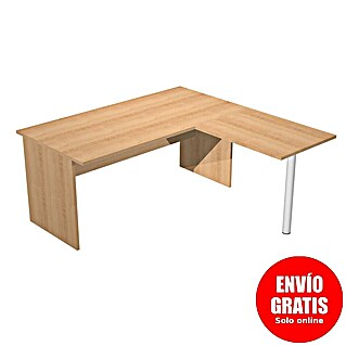 ArtExport Presto Mesa de escritorio en L (L x An x Al: 80 x 160 x 74 cm, Haya, Pata tipo panel)