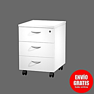 ArtExport Presto Cajonera con ruedas Venere (L x An x Al: 52 x 43 x 59,5 cm, Blanco, Número de cajones: 3 ud.)