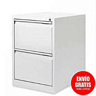Bisley Archivador PSF (L x An x Al: 62 x 47 x 71 cm, Número de cajones: 2 ud., Acero, Blanco, Completamente montado)