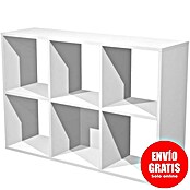 ArtExport Home Estantería de madera (Al x An x Pr: 69 x 140 x 29 cm, Número de compartimentos: 6 ud., Blanco) | BAUHAUS