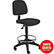 Unisit Taburete EOE4S (Negro, Respaldo y barra reposapiés cromada) | BAUHAUS