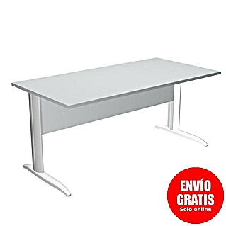 ArtExport Presto Mesa de escritorio (L x An x Al: 80 x 160 x 74 cm, Gris, Pata de metal gris)