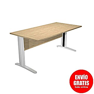 ArtExport Presto Mesa de escritorio (L x An x Al: 80 x 160 x 74 cm, Roble, Pata de metal gris)