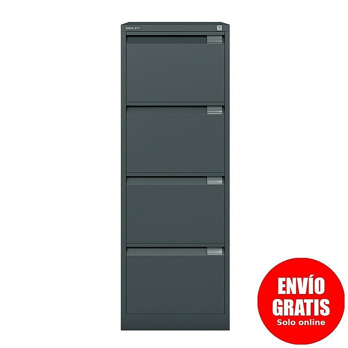 Bisley Premium Archivador BS (L x An x Al: 62 x 47 x 132,1 cm, Número de cajones: 4 ud., Negro, Completamente montado) | BAUHAUS