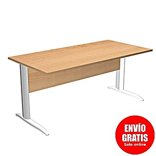 ArtExport Presto Mesa de escritorio (L x An x Al: 80 x 160 x 74 cm, Haya, Pata de metal gris)