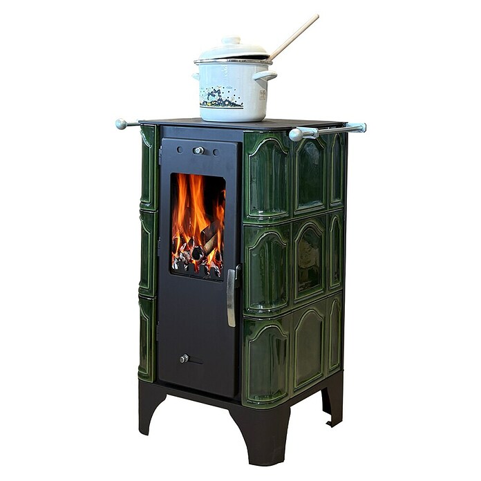 Domofire Kamin na drva Piccolino  (6 kW, Kapacitet grijanja prostorije: 120 m³, Zelena) | BAUHAUS