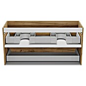 Camargue Espacio Waschtischunterschrank (120 x 46 x 60 cm, Farbe Griff: Schwarz, 2 Siphonausschnitte, Doce) | BAUHAUS