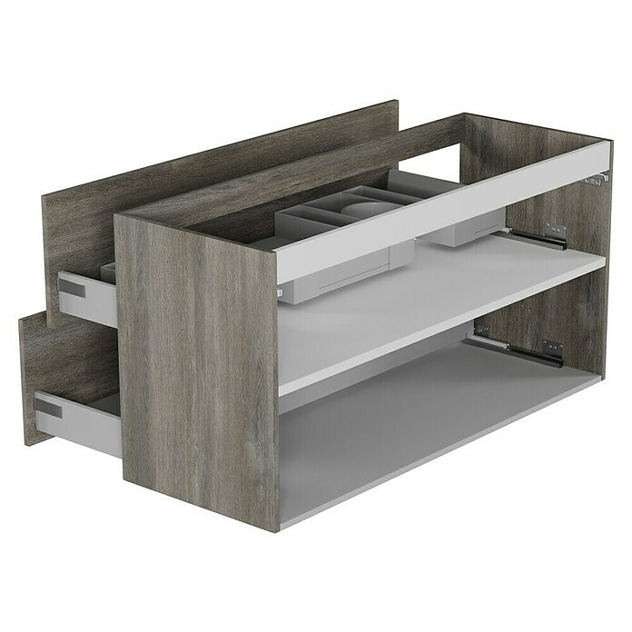 Camargue Espacio Waschtischunterschrank (120 x 46 x 60 cm, 2 Schubkästen, Faro)