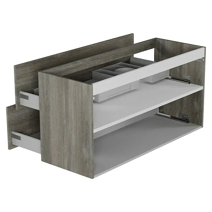 Camargue Espacio Waschtischunterschrank - 120 x 46 x 60 cm, 2 Schubkästen, Faro - Ein moderner Auszugschrank mit Schubladen und Einteilungen, perfekt für eine organisierte Aufbewahrung. Ideal für Küche oder Bad.