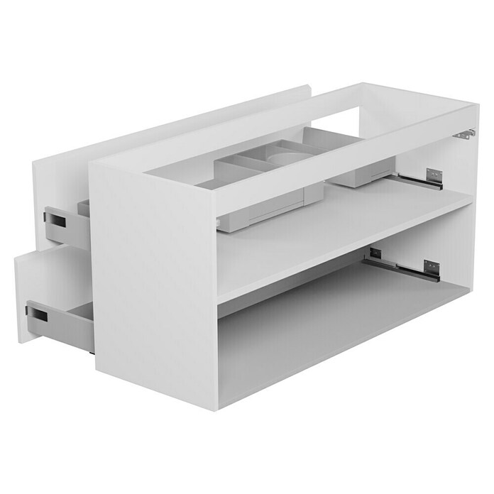 Camargue Espacio Waschtischunterschrank (120 x 46 x 60 cm, 2 Schubkästen, Gama weiß matt)