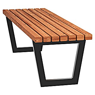 Plus Siesta Living Gartenbank (B x T x H: 150 x 45 x 43 cm, Thermowood/Stahl, Schwarz/Braun)