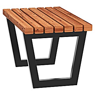 Plus Siesta Living Gartenhocker (Thermowood, Stahl, Schwarz/Braun, B x T x H: 45 x 75 x 43 cm)
