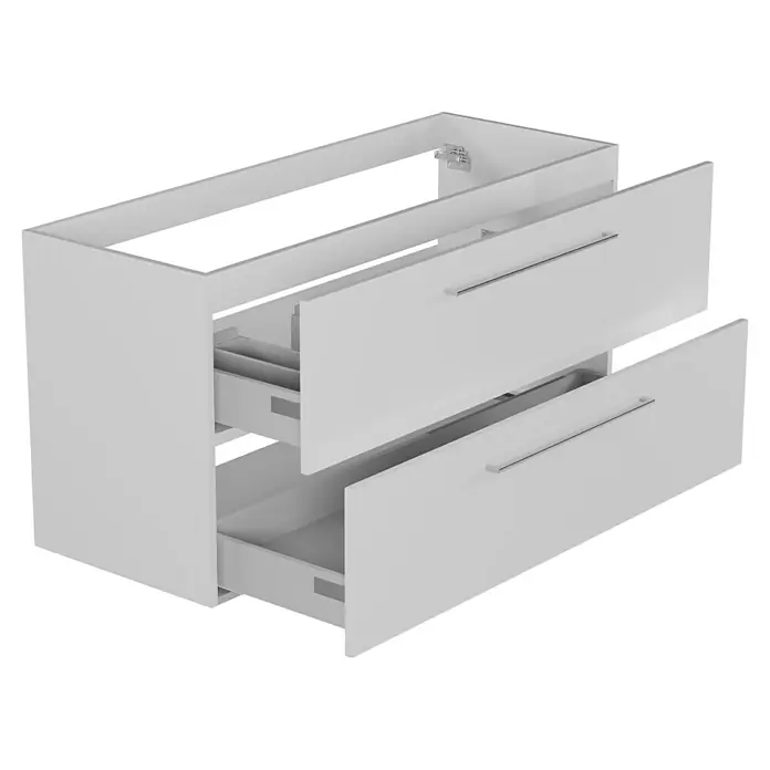 Camargue Espacio Waschtischunterschrank - 120 x 46 x 60 cm, 2 Schubkästen, Mira - Weißer Waschtischunterschrank mit zwei Schubladen, ideal für moderne Badezimmer. Praktische Aufbewahrungslösung für Badutensilien.