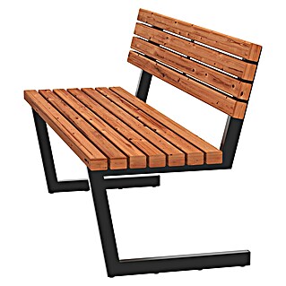 Plus Gartenbank Relax (B x T x H: 150 x 52 x 82 cm, Thermowood, Stahl, Schwarz/Braun, ohne Hängebank)
