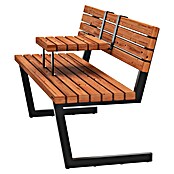 Plus Gartenbank Relax mit Einhängetisch (B x T x H: 150 x 52 x 82 cm, Thermowood, Stahl, Schwarz/Braun, mit Hängetisch) | BAUHAUS