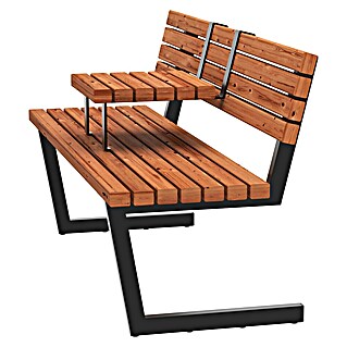 Plus Gartenbank Relax (B x T x H: 150 x 52 x 82 cm, Thermowood, Stahl, Schwarz/Braun, mit Hängetisch)