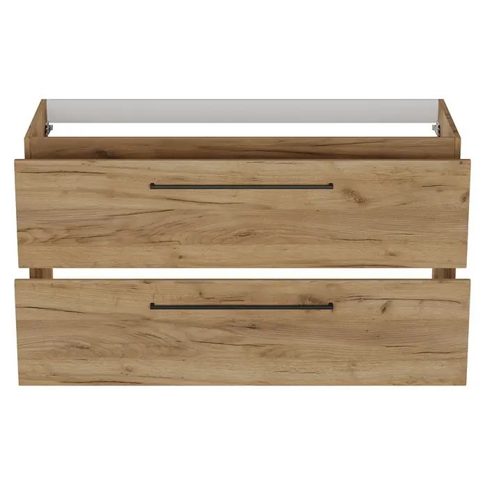 Camargue Espacio Waschtischunterschrank - 120 x 46 x 60 cm, Farbe Griff: Schwarz, 2 Siphonausschnitte, Doce