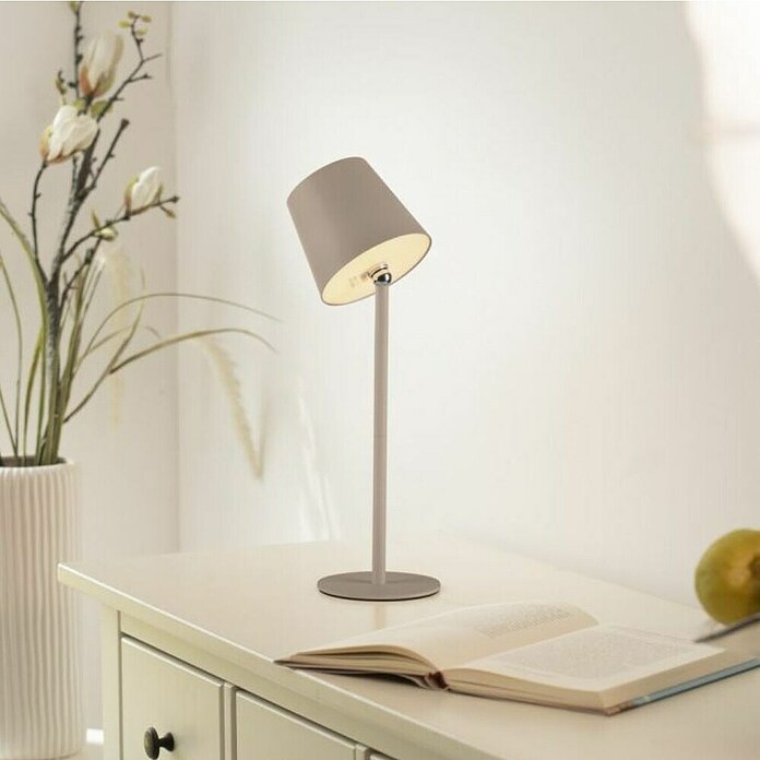 Just Light Punjiva stolna svjetiljka Boteria  (3 W, D x Š x V: 110 x 110 x 370 mm, Topla bijela, Bež) | BAUHAUS
