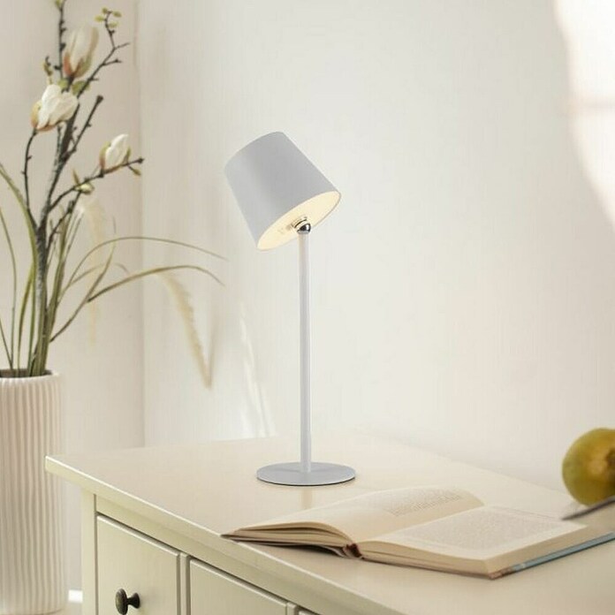 Just Light Punjiva stolna svjetiljka Boteria  (3 W, D x Š x V: 110 x 110 x 370 mm, Topla bijela, Bijela) | BAUHAUS