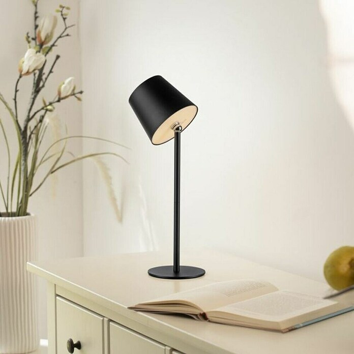 Just Light Punjiva stolna svjetiljka Boteria  (3 W, D x Š x V: 110 x 110 x 370 mm, Topla bijela, Crna) | BAUHAUS