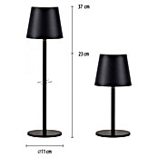 Just Light Punjiva stolna svjetiljka Boteria  (3 W, D x Š x V: 110 x 110 x 370 mm, Topla bijela, Crna) | BAUHAUS