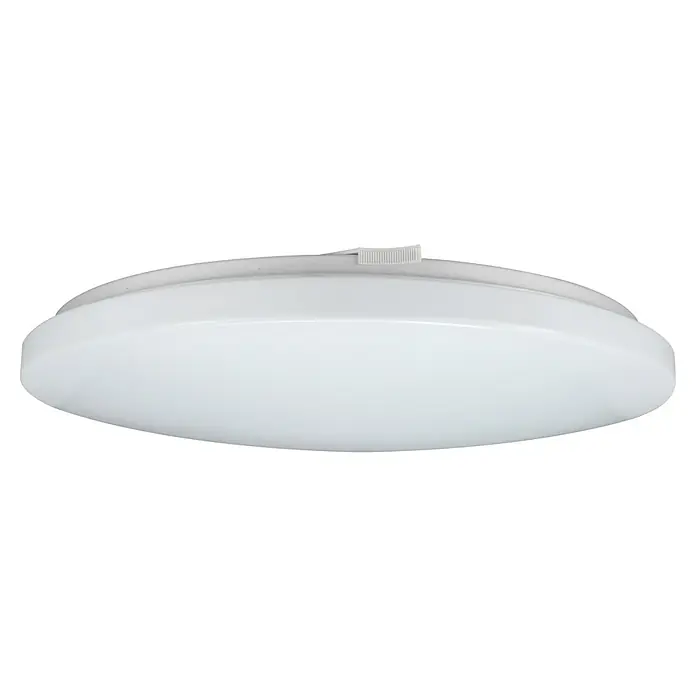 E2 elektro LED-Wand- & Deckenleuchte rund White R - 18 W, Ø x H: 33 x 6,2 cm, Warmweiß, IP54, Ohne Bewegungsmelder - Nahaufnahme einer runden LED-Deckenleuchte mit weißem Diffusor und schlichtem Design, ideal für moderne Innenräume.