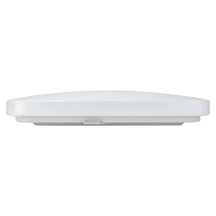 E2 elektro LED-Wand- & Deckenleuchte White Q - 24 W, L x B x H: 33 x 33 x 5,7 cm, Weiß, Weiß, Kaltweiß - Nahaufnahme einer weißen, quadratischen Dunstabzugshaube mit schlichtem Design, ideal für jede moderne Küche.
