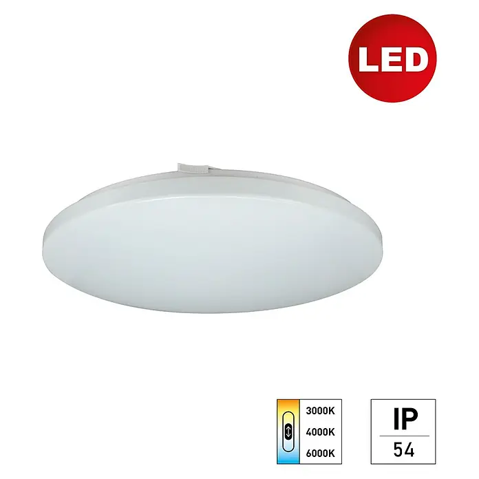 E2 elektro LED-Wand- & Deckenleuchte rund White Rite² - 33 cm, 18 W, Weiß - Abgebildete LED-Deckenleuchte mit einstellbarer Farbtemperatur. Perfekt für jeden Raum, mit Schutzart IP54.