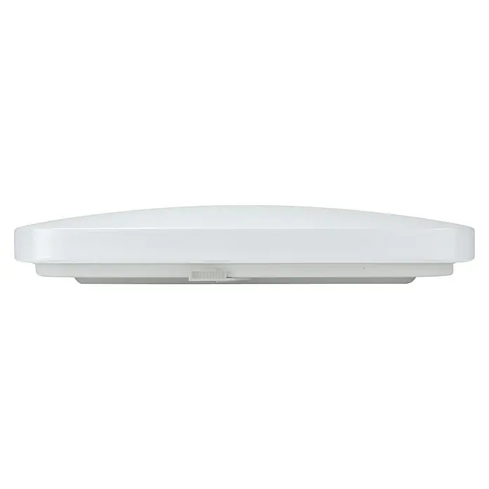E2 elektro LED-Wand- & Deckenleuchte White Q - 24 W, L x B x H: 33 x 33 x 5,7 cm, Weiß, Weiß, Kaltweiß - Nahaufnahme einer quadratischen, weißen LED-Deckenleuchte, ideal für moderne Innenräume und energieeffiziente Beleuchtungslösungen.