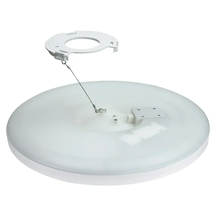 E2 elektro LED-Einbauleuchte R330 20W CCT WiFi IP44 - 20 W, L x B x H: 330 x 330 x 29 mm, Weiß, Warmweiß - Deckenleuchte: Moderne LED-Deckenleuchte mit rundem, weißem Lampenschirm und Aufhängung für stilvolle Beleuchtung im Raum.