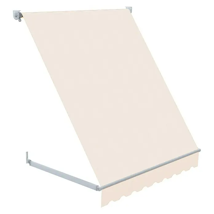 SmartSun Toldo ventana Essential - Crudo, Ancho: 1,2 m, Caída: 1,2 m - Toldo beige para uso exterior, con soportes robustos, ideal para proporcionar sombra y protección contra el sol y lluvia.