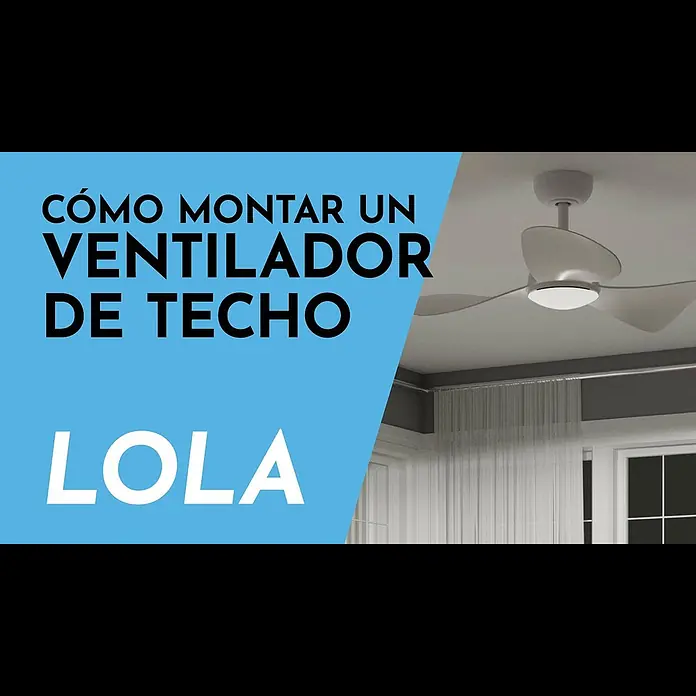 Arte confort Ventilador de techo Lola - Blanco, 83,3 cm, 35 W, Blanco neutro - LOLA |  Aprende a instalar un ventilador de techo