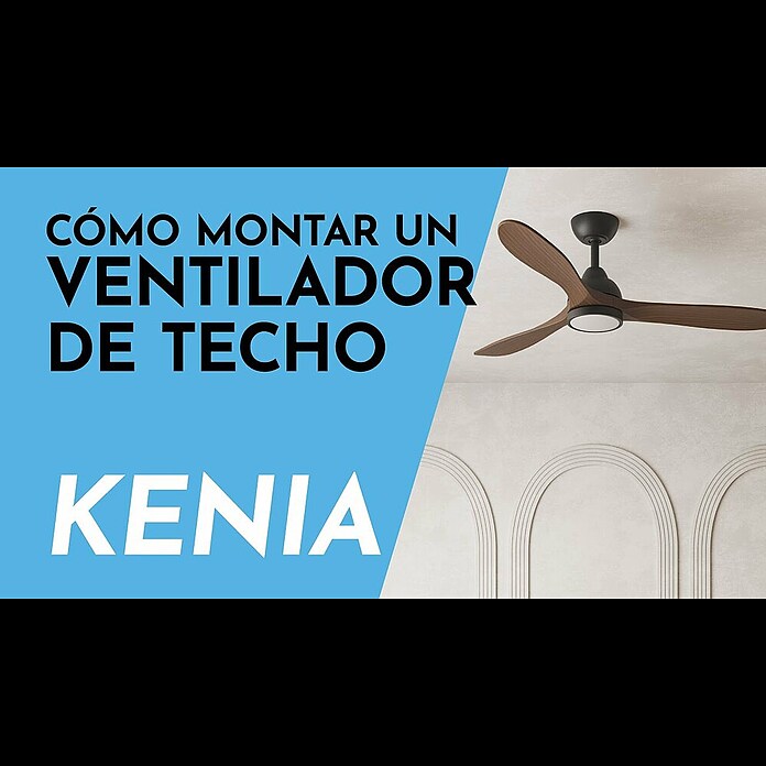 Arte confort Ventilador de techo Kenia (Roble negro, 132 cm, 34 W, Blanco cálido) | BAUHAUS