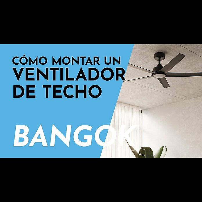 Arte confort Ventilador de techo Bangok (Negro, 132 cm, 35 W, Blanco cálido) | BAUHAUS