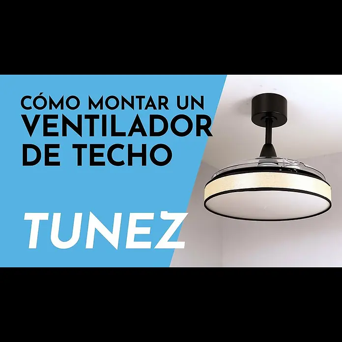 Arte confort Ventilador de techo Tunez - Negro, 105,5 cm, 30 W, Blanco cálido - TUNEZ |  Aprende a instalar un ventilador de techo
