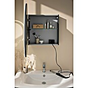 Camargue Point LED-Spiegelschrank (B x H: 74 x 74 cm, Holz, Anthrazit, DIN Anschlag: Rechts) | BAUHAUS