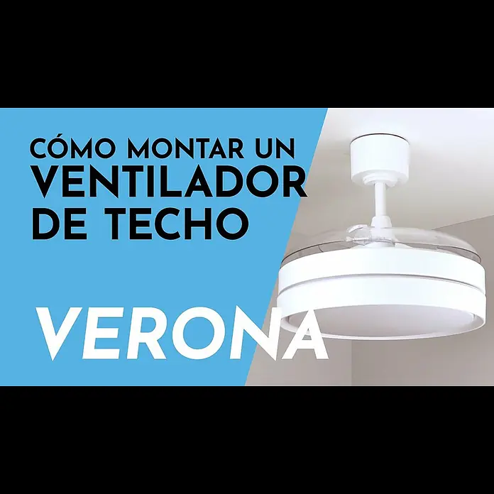 Arte confort Ventilador de techo Verona L - Blanco, 122 cm, 30 W, Blanco cálido - VERONA |  Aprende a instalar un ventilador de techo