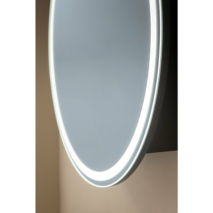 Camargue Point LED-Spiegelschrank (B x H: 74 x 74 cm, Holz, Anthrazit, DIN Anschlag: Rechts) | BAUHAUS