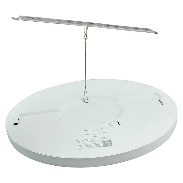 E2 elektro LED-Panel rund Space - 24 W, Ø x H: 30 x 1,7 cm, Weiß, Warmweiß - Weiße LED-Deckenleuchte mit verstellbarer Farbtemperatur und Aufhängung für einfache Installation.