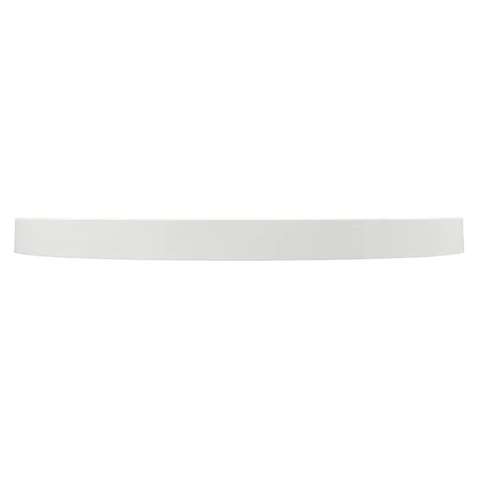 E2 elektro LED-Panel rund Space - 18 W, Ø x H: 22,5 x 1,7 cm, Weiß, Warmweiß - Nahaufnahme einer schlichten, weißen Oberfläche, ideal für minimalistische Designs und moderne Ästhetik.
