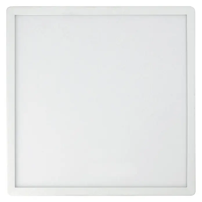 E2 elektro LED-Panel Twice Up & Down - 24 W, L x B x H: 42 x 42 x 29 cm, Weiß, Warmweiß - Quadratische LED-Flächenleuchte mit schlichtem, weißem Rahmen, ideal für Büros oder Wohnräume.