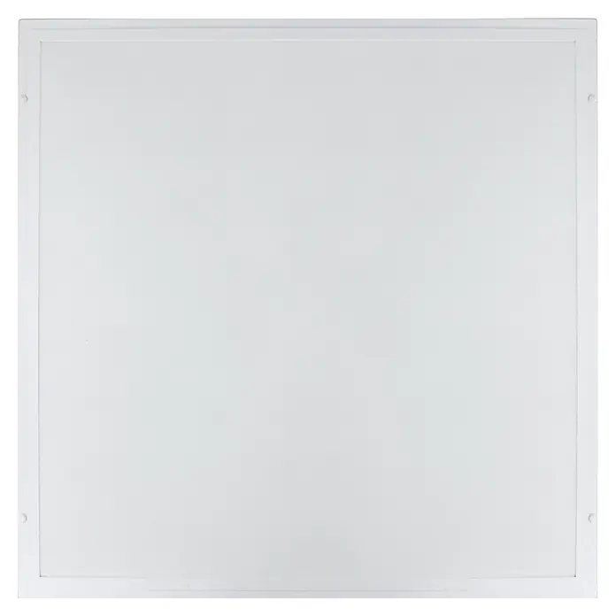 E2 elektro LED-Einbauleuchte Ebro - 36 W, L x B x H: 64 x 64 x 3 cm, Weiß, Neutralweiß - Quadratische LED-Panel-Leuchte mit einem schlanken, silbernen Rahmen, ideal für moderne Beleuchtungskonzepte.