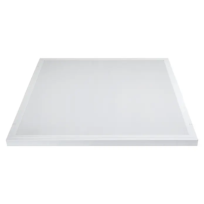 E2 elektro LED-Panel Navia - 36 W, L x B x H: 64 x 64 x 3 cm, Weiß, Neutralweiß - Nahaufnahme eines weißen LED-Panel-Lichts, das ein modernes Design für eine energieeffiziente Beleuchtung in Innenräumen zeigt.
